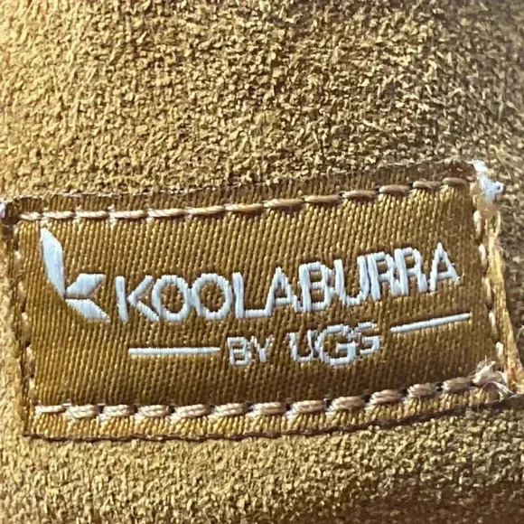 KOOLABURRA BY UGG GIRLS SIZE 4 PULL ON CARAMEL TAN BOOTS SHERPA LINED BOW ACCENT - Picture 5 of 14